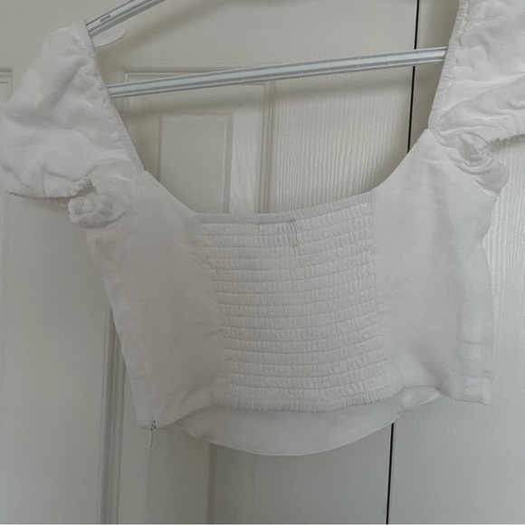 COPY - NWOT Aritzia Wilfred white novella cap sleeve bustier blouse(size XS) - Picture 5 of 6